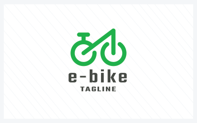 E-cykel bokstaven E logotyp mall