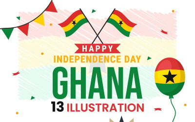 13 Gana Bağımsızlık Günü İllüstrasyonu