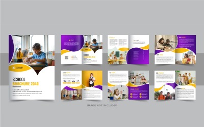 Iskolai felvételi brosúra vagy oktatási brosúra prospektus tervezősablonja
