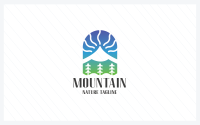 Logotipo De La Letra M De La Naturaleza De La Montaña