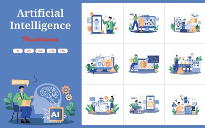 M737_Artificiell intelligens Illustration Pack 2
