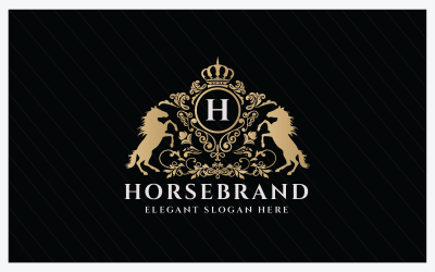 Modèle de logo lettre H de marque de cheval