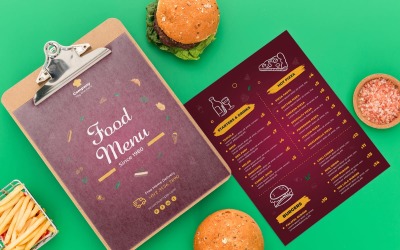 Modelli di menu di cibo per ristoranti