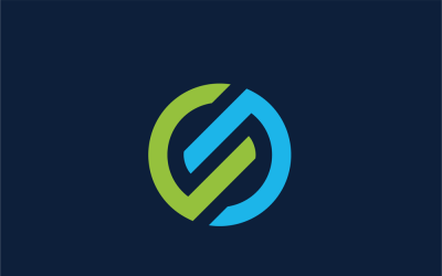 Modelo de logotipo da letra S sincronizada