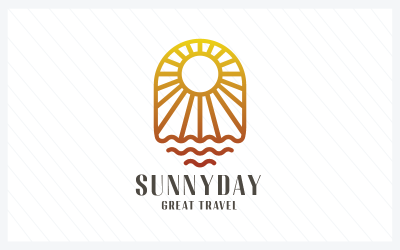 Słoneczny dzień - wspaniałe logo podróży