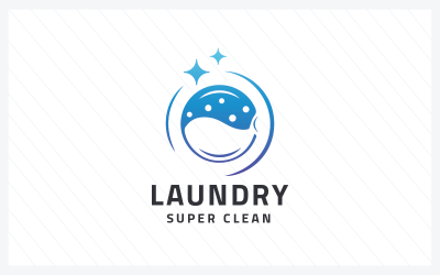 Süper Çamaşırhane Logo Şablonu