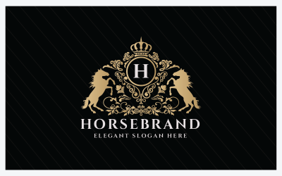 Szablon logo marki konia z literą H