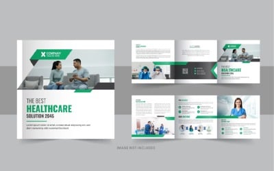 Brochure carrée à trois volets sur les soins de santé ou médicaux ou mise en page à trois volets pour les services médicaux