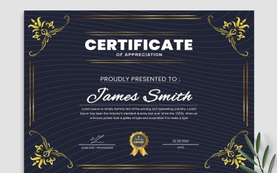 Certificati di apprezzamento moderni