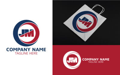 Diseño de plantilla de logotipo de letra circular JM