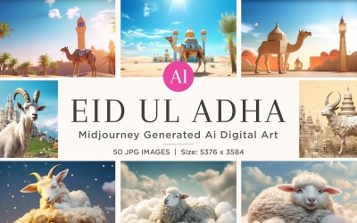 Eid ul Adha Islamic Festival Bakgrundsuppsättning 50 V - 1