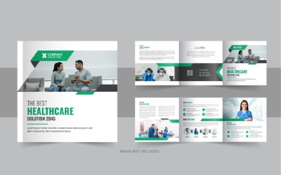 Healthcare or medical square trifold brochure or medical service trifold layout