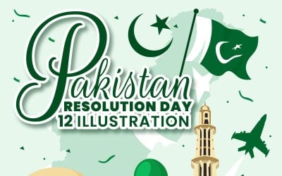 12 Illustration zum Tag der Pakistan-Resolution