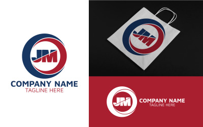 Kreis-JM-Buchstaben-Logo-Vorlagendesign