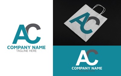 Monogram AC brief sjabloon embleemontwerp