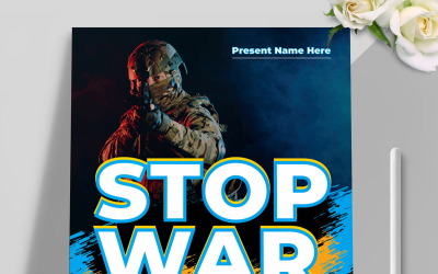 Stop de oorlog flyer-sjabloon