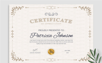 Certificati di modelli di apprezzamento