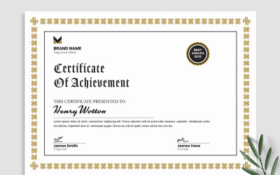 Certificato di layout moderno