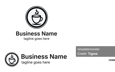 Елегантний кафе шаблон оформлення логотипу