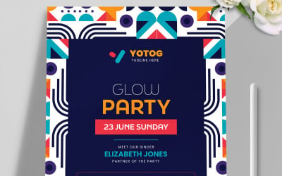 Glow Party Flyer Templates