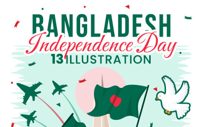 13 Illustration de la fête de l&amp;#39;indépendance du Bangladesh