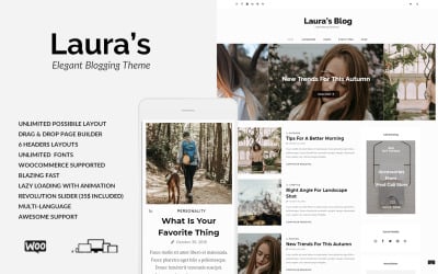 Laura - Tema elegante de blog pessoal em WordPress