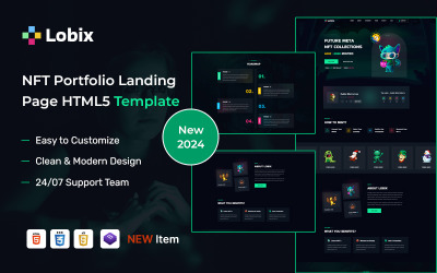 Lobix: modello HTML5 di portfolio e pagina di destinazione NFT