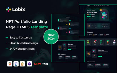 Lobix – portfólio NFT e modelo HTML5 de página de destino