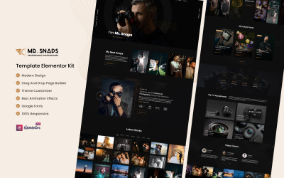 Mr Snaps – sada šablon pro profesionální fotografické studio Elementor