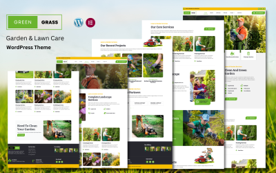 Green Grass — тема WordPress для услуг по уходу за садом и газонами