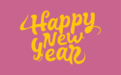 Lettering vettoriale disegnato a mano di felice anno nuovo gratis