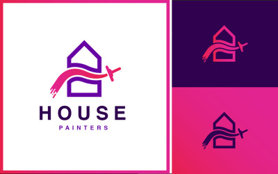 Минимальный шаблон логотипа краски для дома