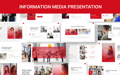 Modelo de apresentação de slides do Google para mídia informativa