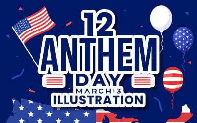 12 National Anthem Day Illustration