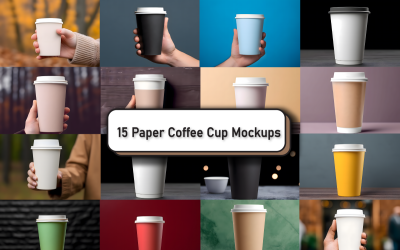 Papier-Kaffeetassen-Mockup-Bundle