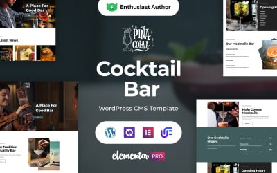 Piña Colaa - Tema de WordPress Elementor para bar de cócteles
