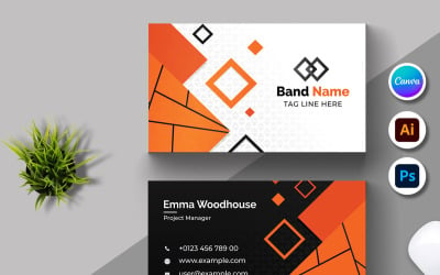 Black And Orange Color Business Card
