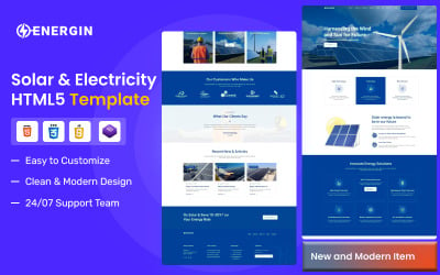 Energin – HTML5-mall för sol och förnybar energi