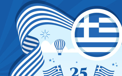 13 Feliz Día de la Independencia de Grecia Ilustración