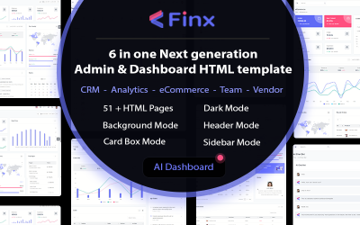 Finx - Admin &amp;amp; Dashboard HTML-mall
