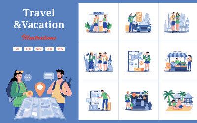 M711_Travel &amp;amp; Vacation Illustration Pack 1