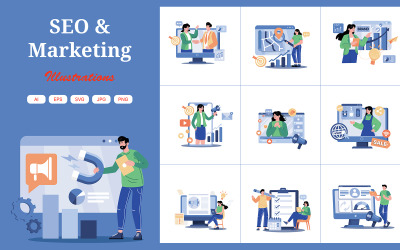 M715_SEO &amp;amp; Marketing Illustration Pack 2