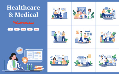 M716_Healthcare &amp;amp; Medical Illustration Pack 1