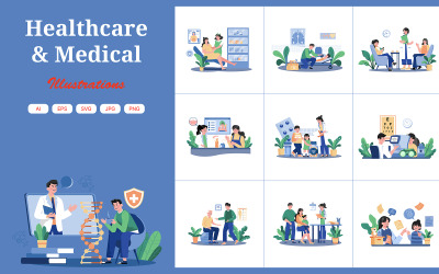 M716_Healthcare &amp;amp; Medical Illustration Pack 2
