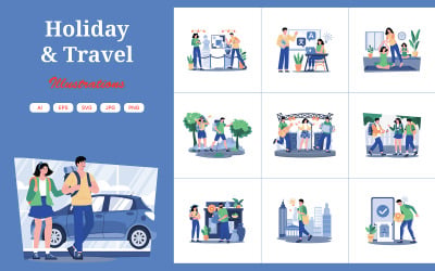 M728_Holiday &amp;amp; Travel Illustration Pack 2