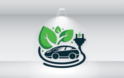Vettore modello logo auto elettrica
