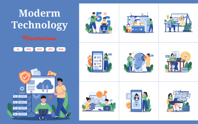 M682_Pacote de ilustração de tecnologia moderna 1