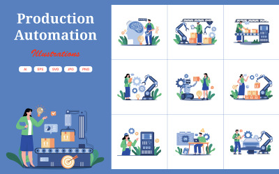 M684_Pacote de ilustrações de automação de produção 2