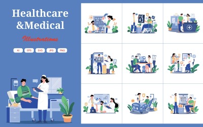 M701_Illustrationspaket für Gesundheitswesen und Medizin