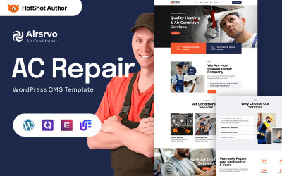 Airsrvo – Klimaanlagenreparatur und Heizung WordPress Elementor Theme